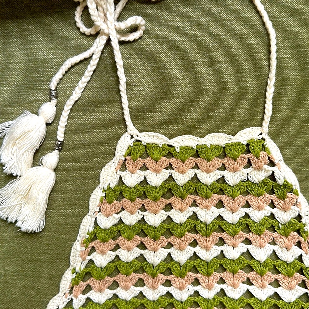 Island Threads Crochet Knit Mini Dress S